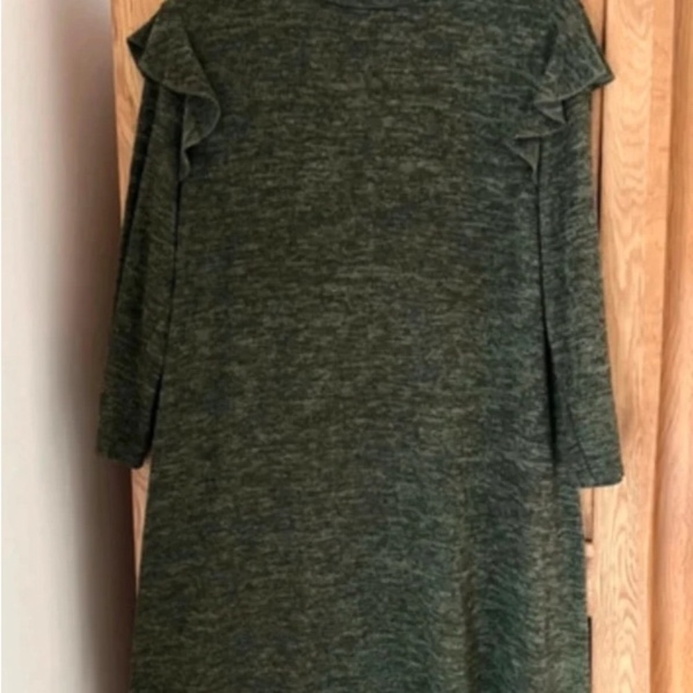 Papaya Forest Green Long Sleeve Dress
